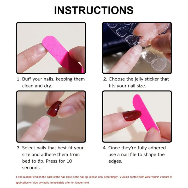 Artificial nails with elegant French tips and glitter accents Kalsten
