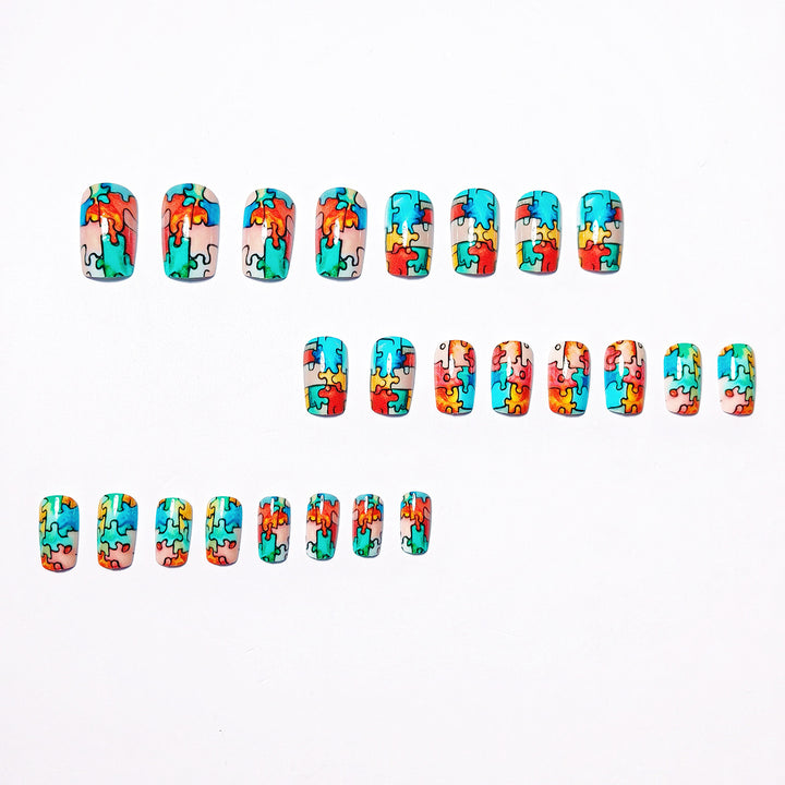 Puzzle-Themed Nail Art Kalsten