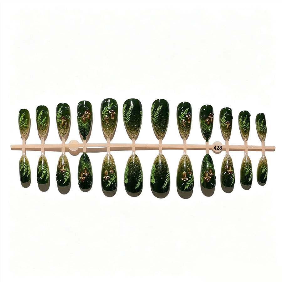 Artistic Forest-Inspired Press-On Nail Set Kalsten