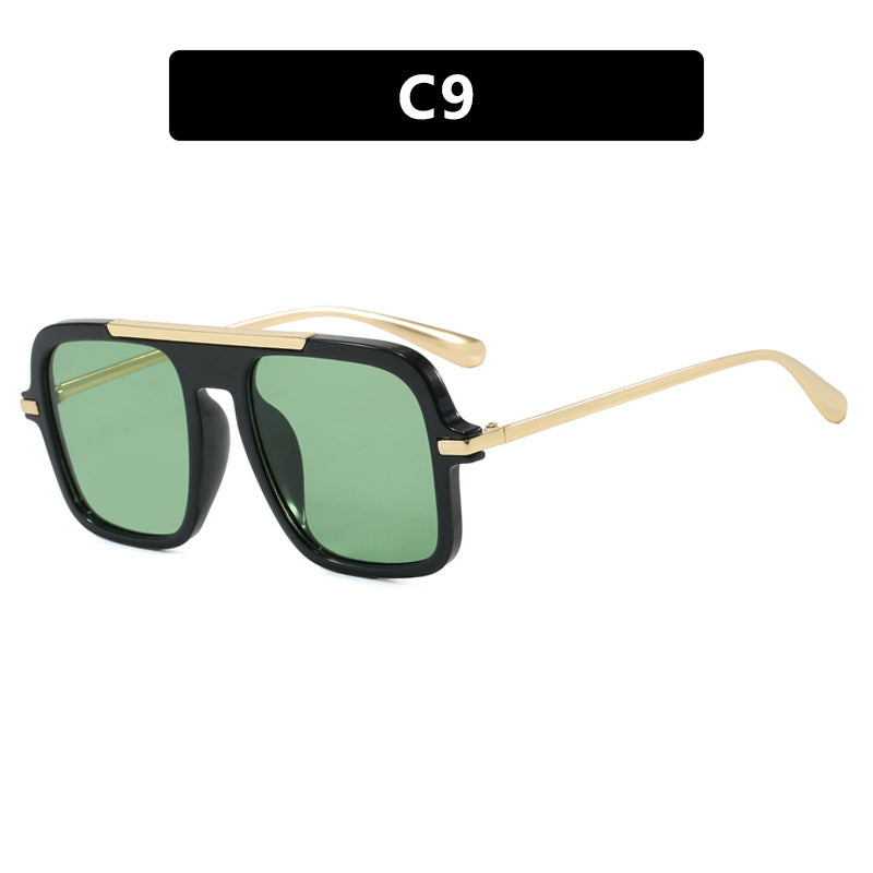 Women's square designer sunglasses with gold accents and protective UV filter Kalsten