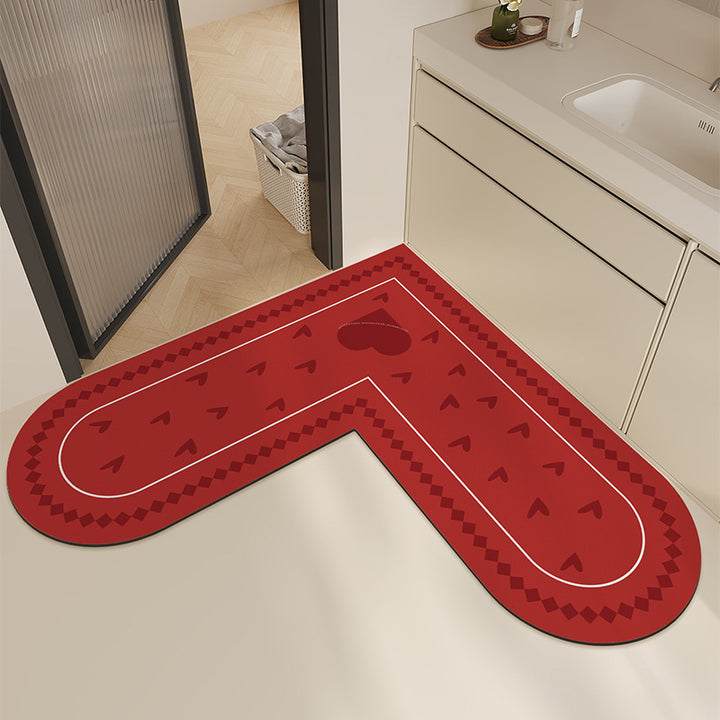 Modern Heart-Shaped Kitchen Mat Kalsten