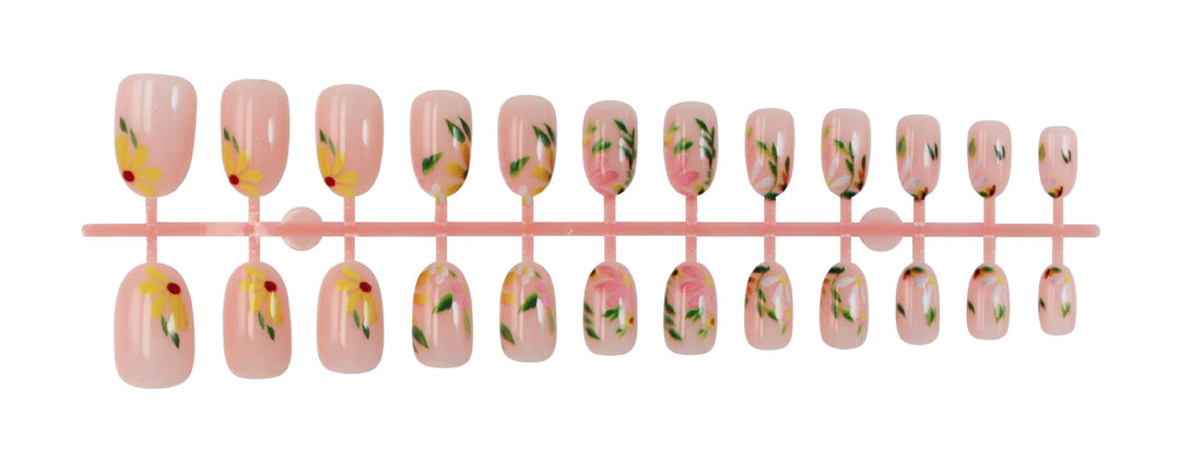 Artificial Nails Set with Floral Decorations Kalsten