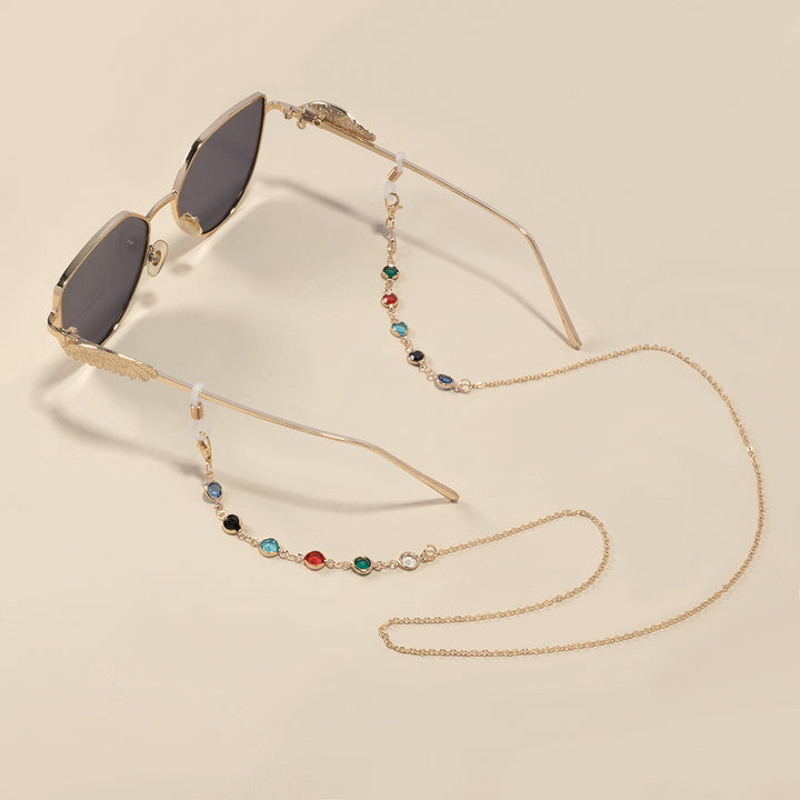 Artistic Crystal-Enhanced Eyewear Chain kalsten