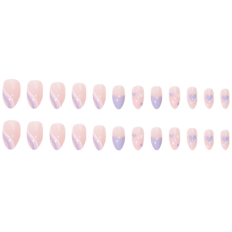 Artistic Heart-Detail Press-On Nails Kalsten