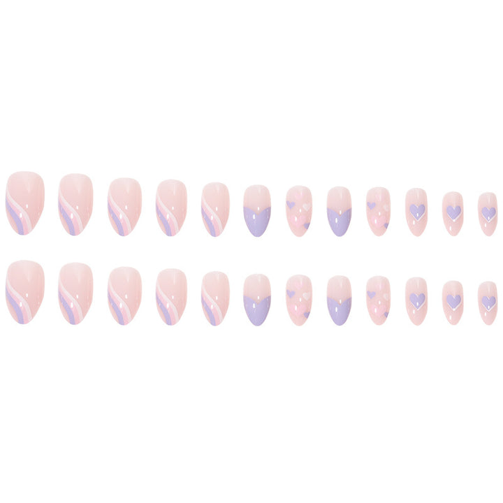 Artistic Heart-Detail Press-On Nails Kalsten