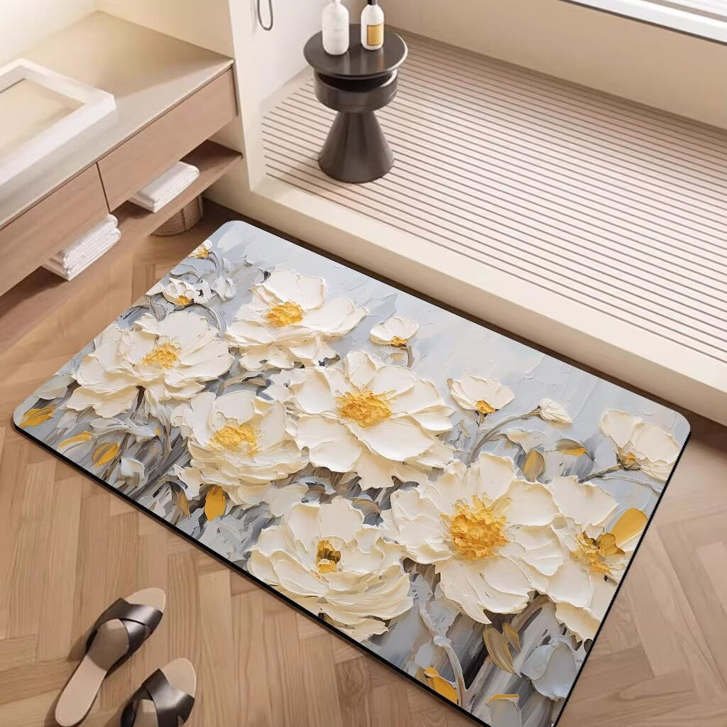 Artistic Floral Pattern Area Mat Kalsten