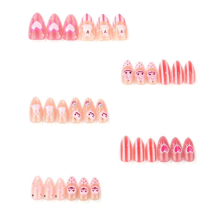 Whimsical Ghost-Themed Press-On Nail Art Set