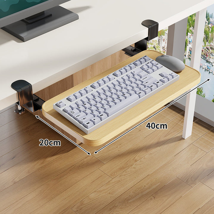 Under-Desk Sliding Ergonomic Keyboard and Mouse Tray with Clamp Mount