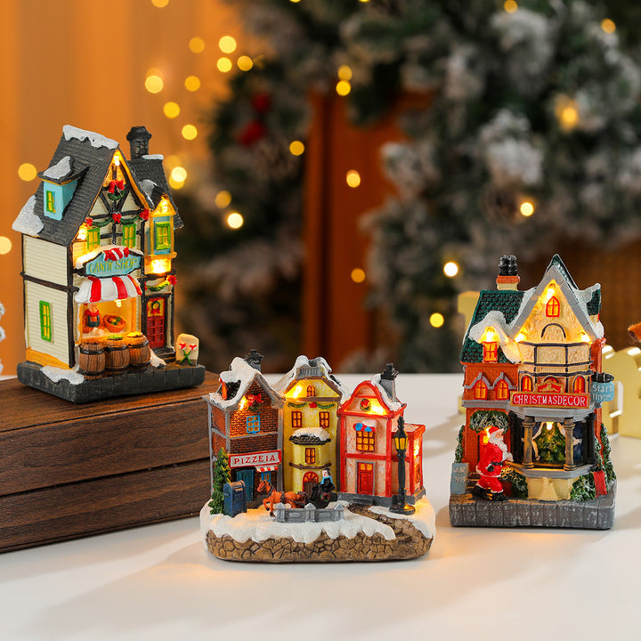 LED Illuminated Christmas Candy Shop Figurine Kalsten