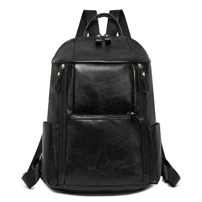 Elegant Multi-Compartt Faux Leather Backpack Kalsten