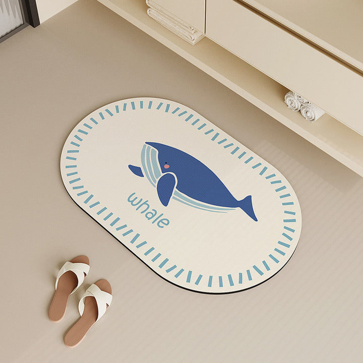Fun Whale-Themed Bath Mat Kalsten