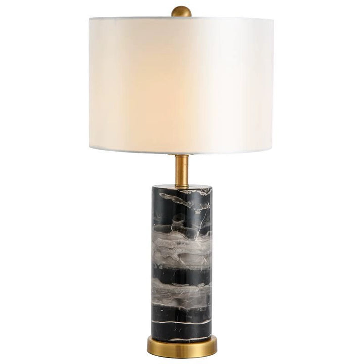 Marble Base Table Lamp with Elegant Fabric Shade