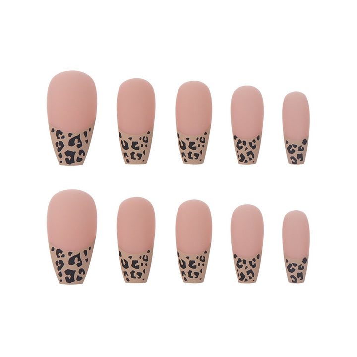 Leopard Print French Tip Press-On Nails Kalsten