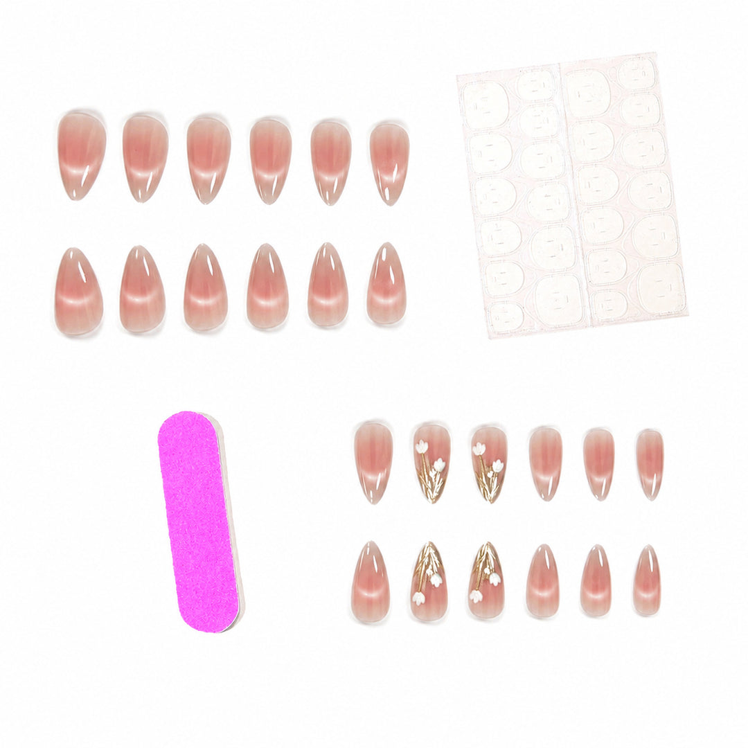 Elegant Floral Acrylic Nail Extensions Kalsten