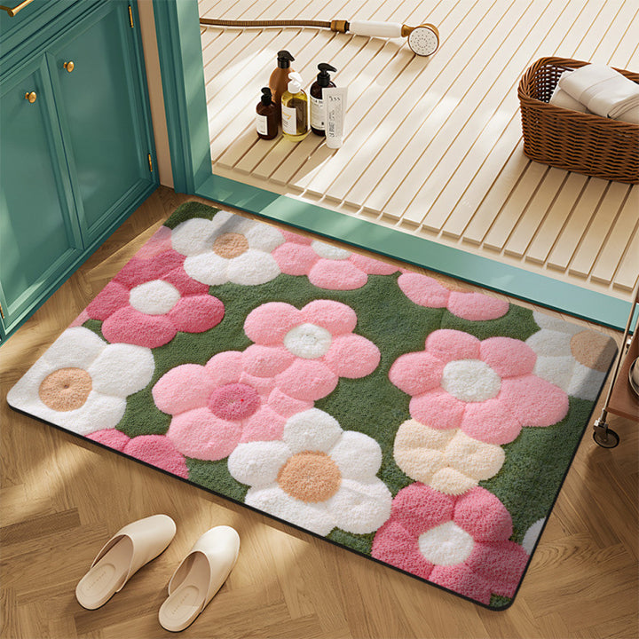 Floral Motif Bath Mat Kalsten