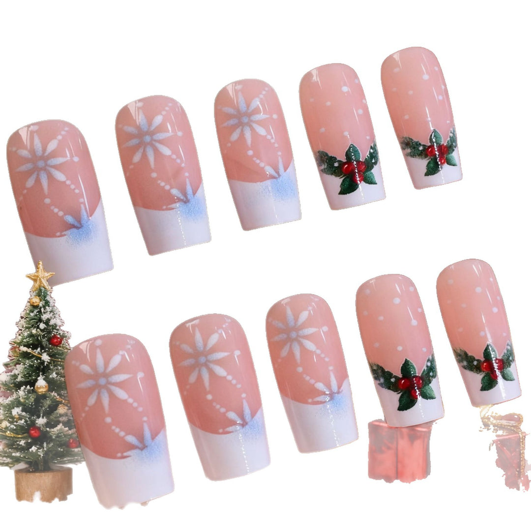 Elegant Holiday-Themed Nail Art Enhancements Kalsten