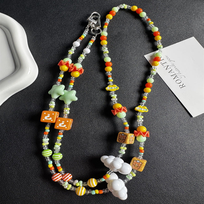 Playful Themed Beaded Eyewear Necklace Kalsten