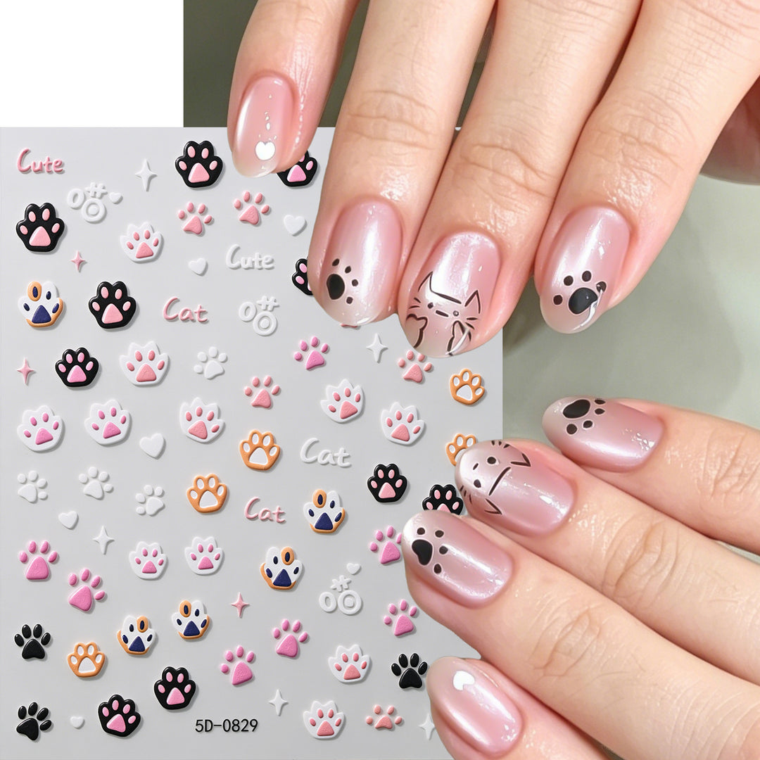 Cute Animal Paw-Themed Nail Art Charms
