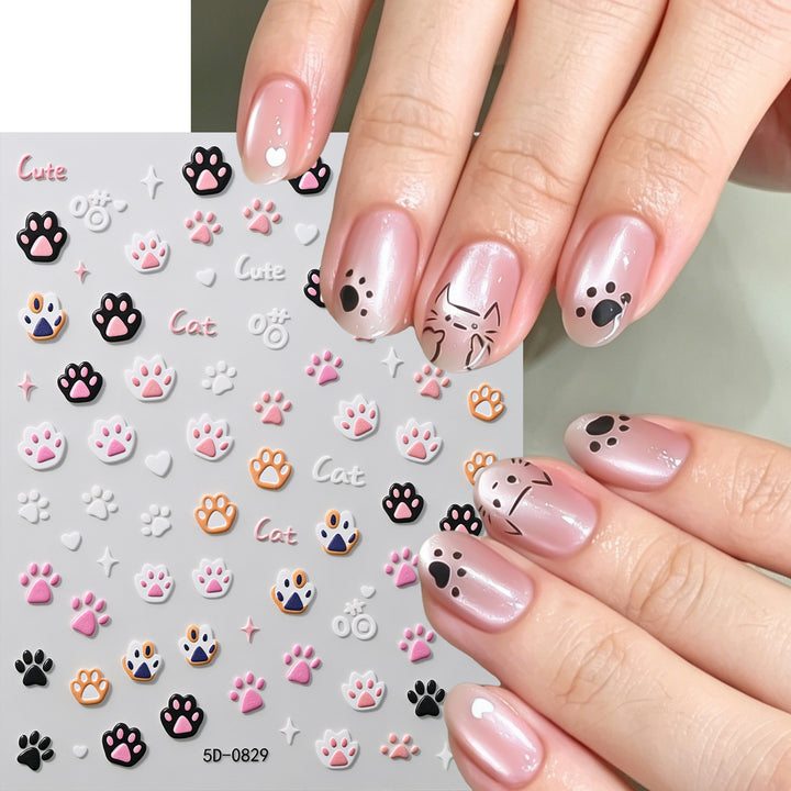 Cute Animal Paw-Themed Nail Art Charms
