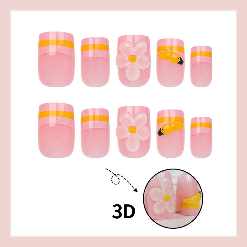 Artificial nail set with playful flower and fruit motifs Kalsten