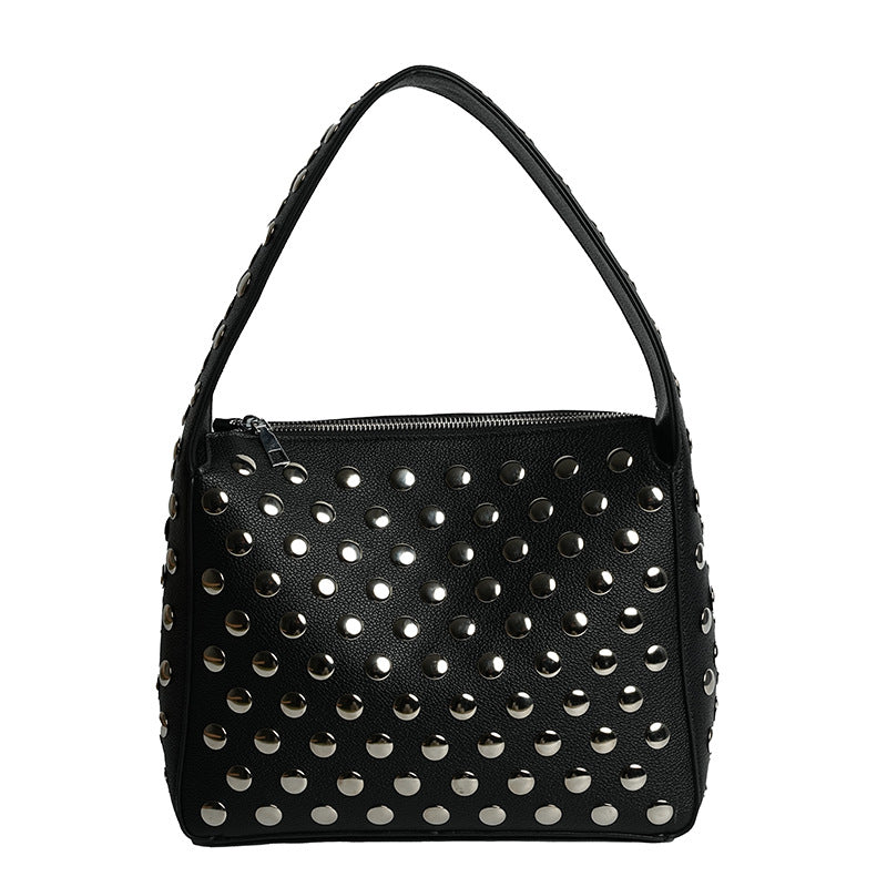 Studded Faux Leather Handbag