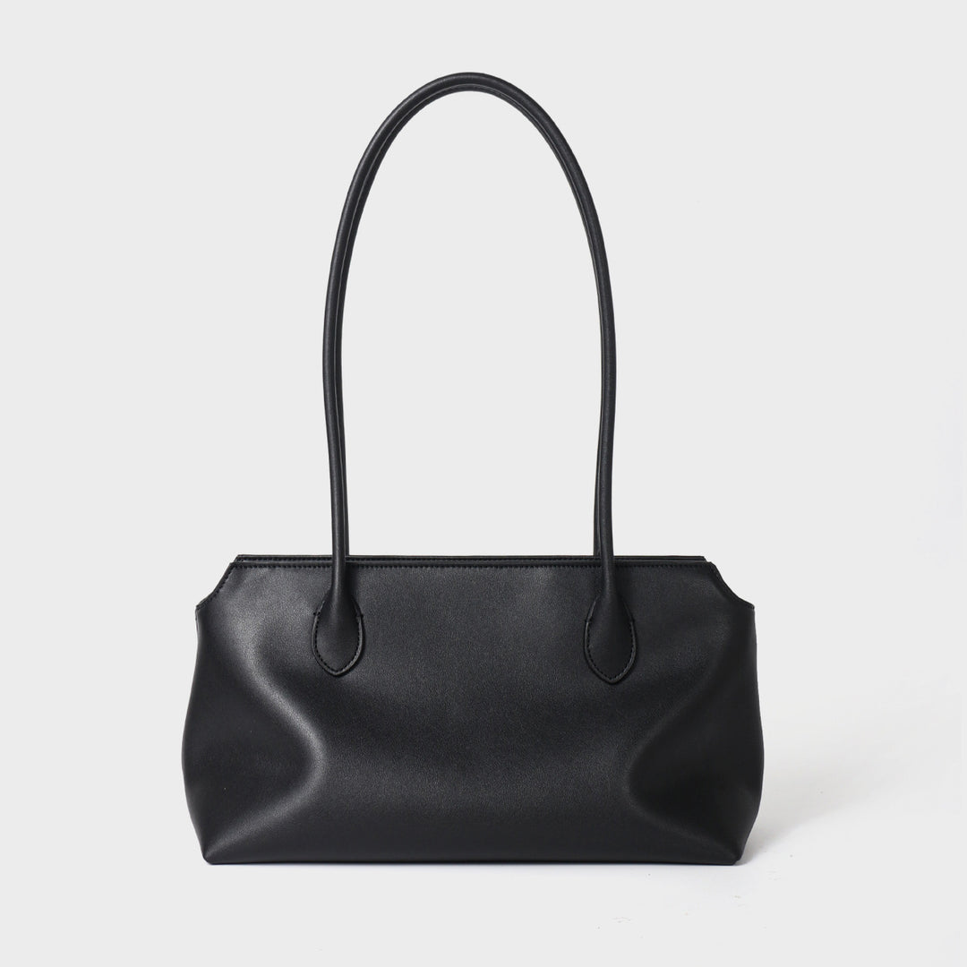 Long-Handle Structured Rectangle Shoulder Tote Bag