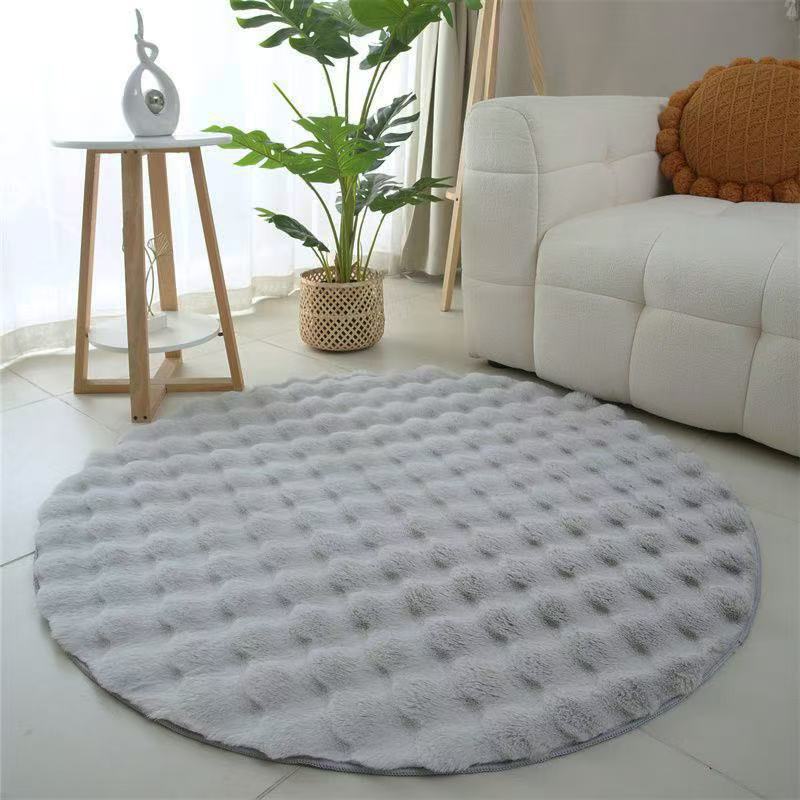 Round Textured Plush Area Rug Kalsten