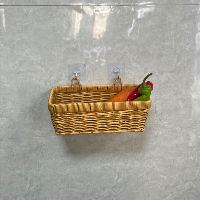 Decorative Wall-Mounted Wicker Storage Basket Kalsten