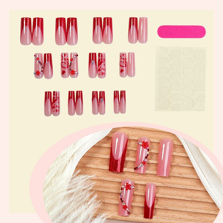 Artificial nail set with decorative accents and glitter Kalsten