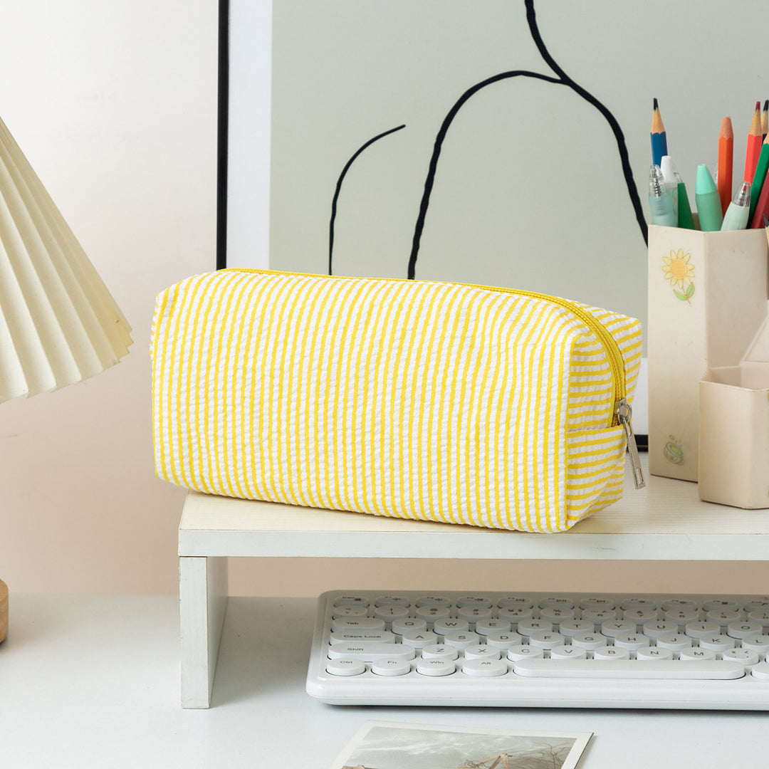 Striped Zippered Pencil Case Bag Kalsten