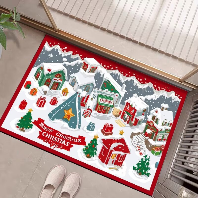 Festive Holiday Scene Entrance Mat