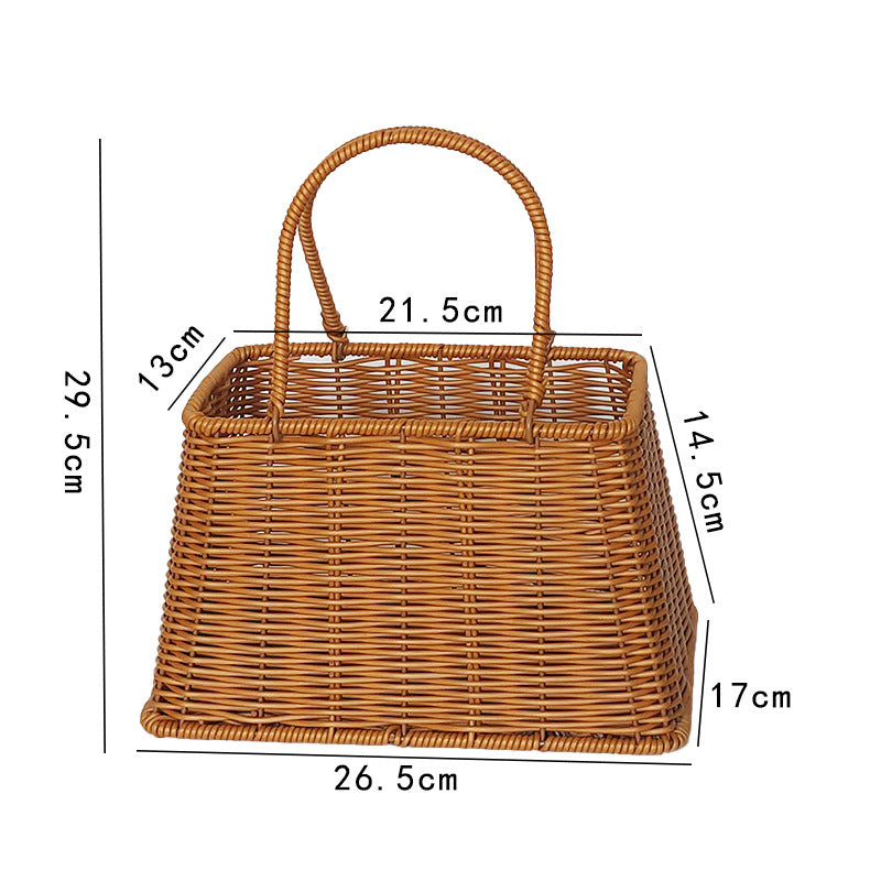 Handcrafted Wicker Storage Basket with Handle Kalsten