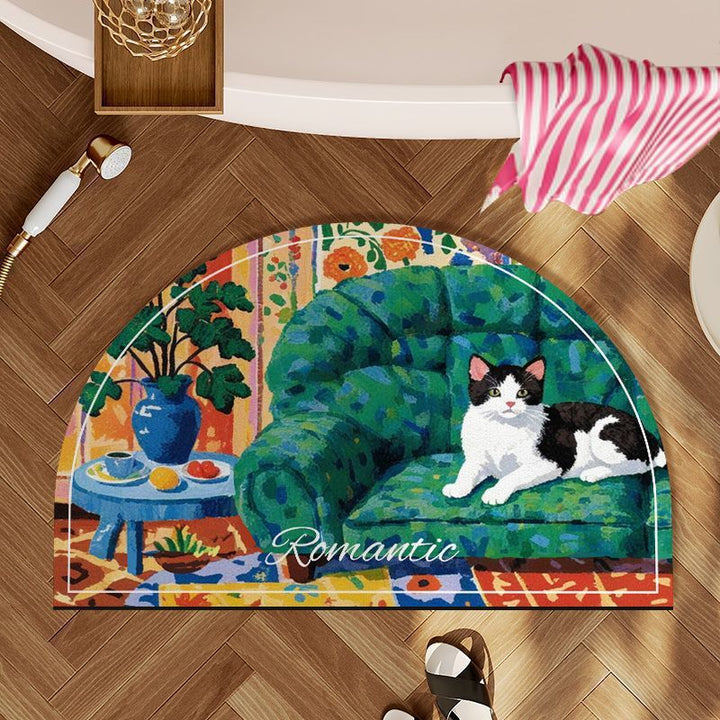 Cat-Themed Bath Mat Kalsten