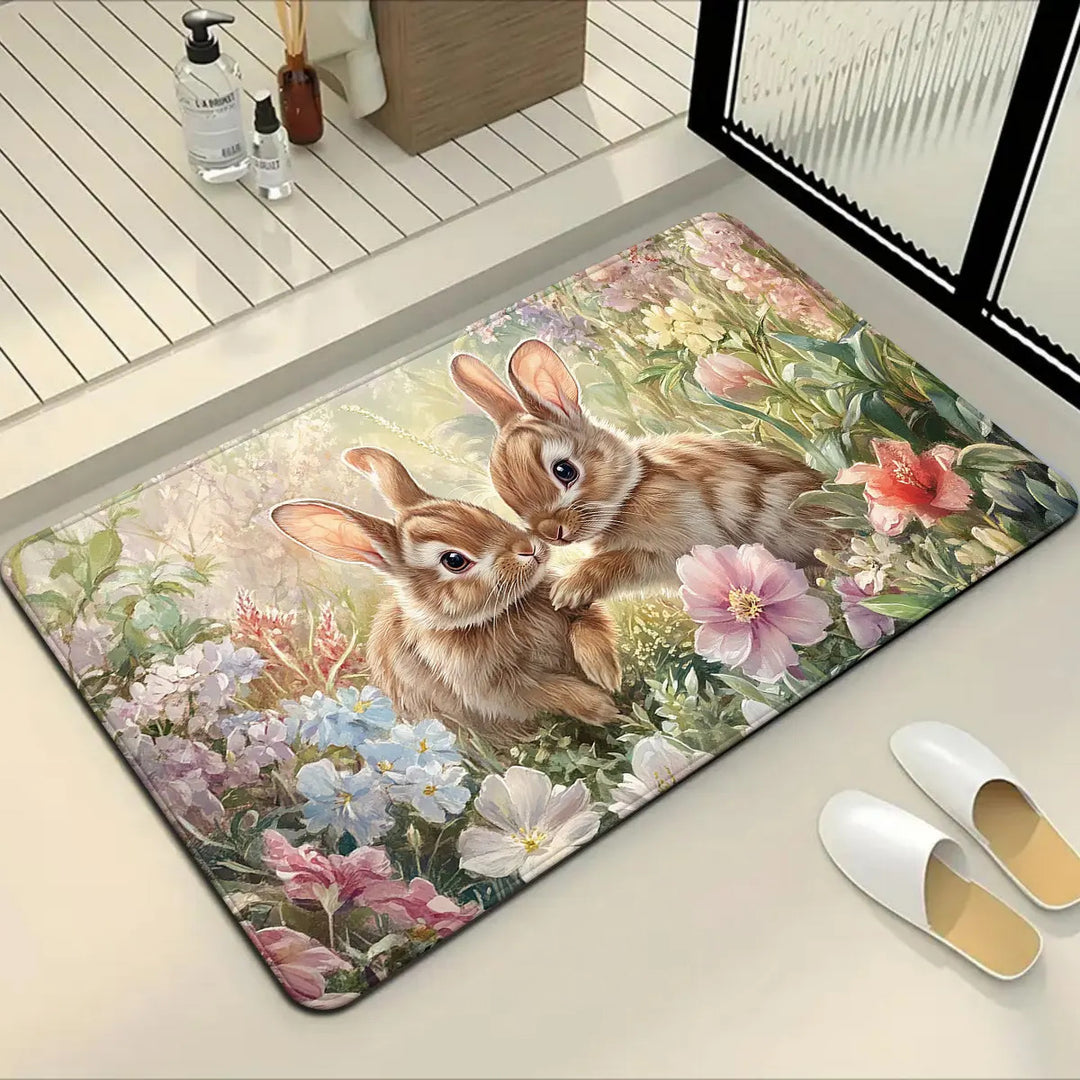 Decorative Bee-Themed Kitchen Mat