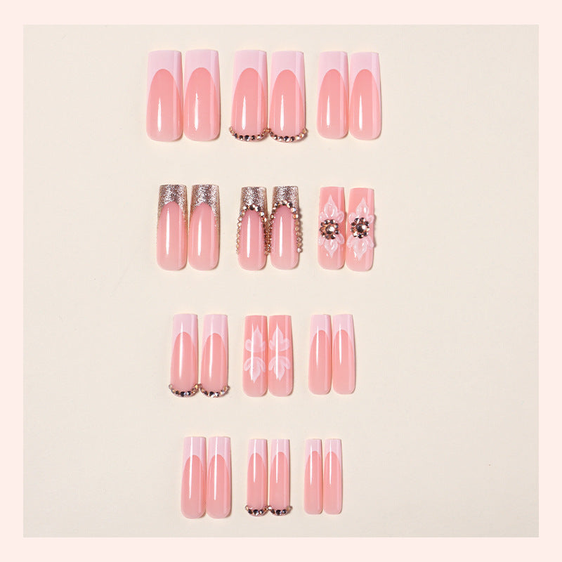 Nail Art Set with elegant glitter and flower pattern Kalsten