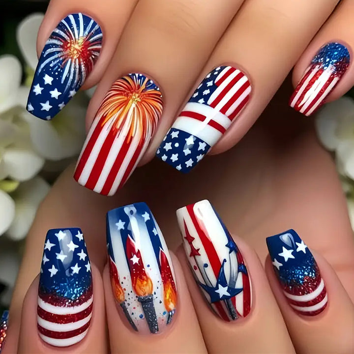 Patriotic Themed Nail Art Set Kalsten