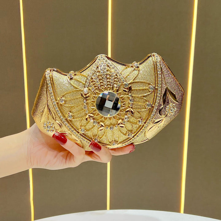Floral-Inspired Rhinestone Evening Clutch