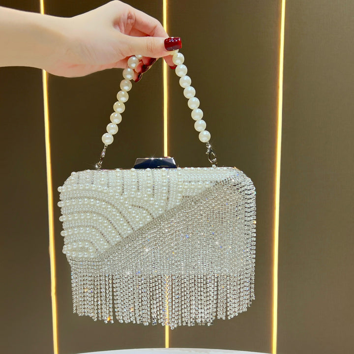 Pearl-Embellished Evening Handbag