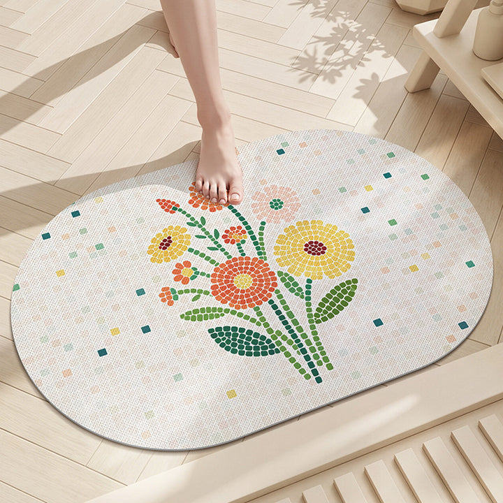 Floral Non-Slip Bath Mat Kalsten