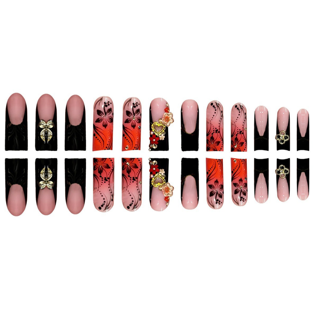 Artistic Floral Pattern Nail Set Kalsten