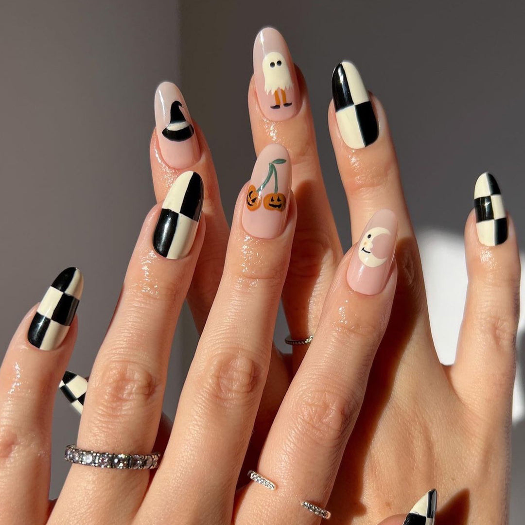 Creative Stiletto Nail Art with Blood Red Accents Kalsten