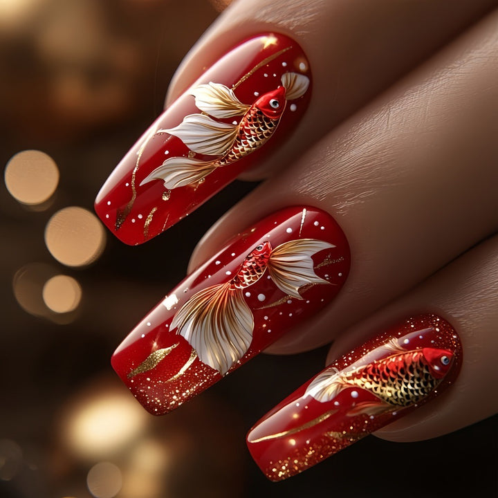 Artificial nail tips with floral accents Kalsten