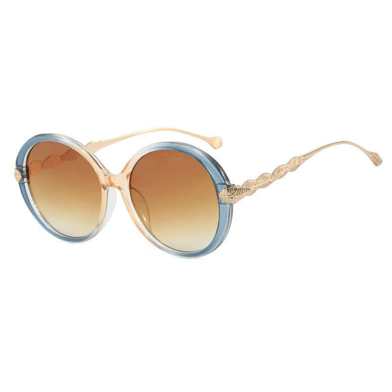 Ladies large round sunglasses with decorative metal accents Kalsten