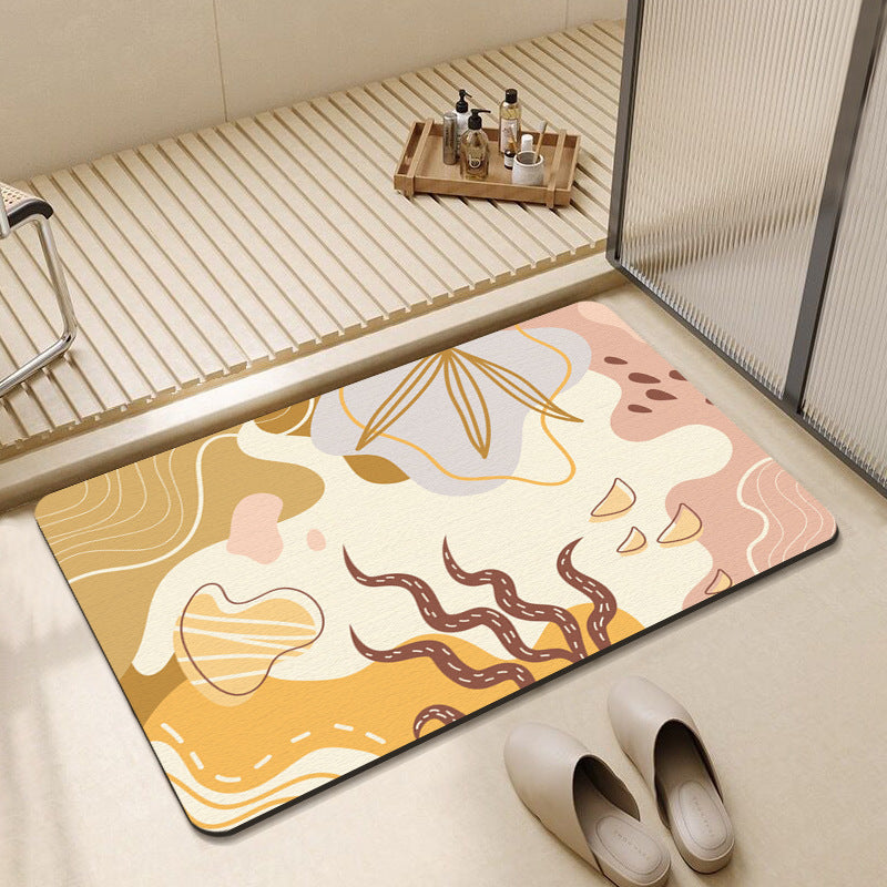 Abstract Floral Design Bath Mat Kalsten