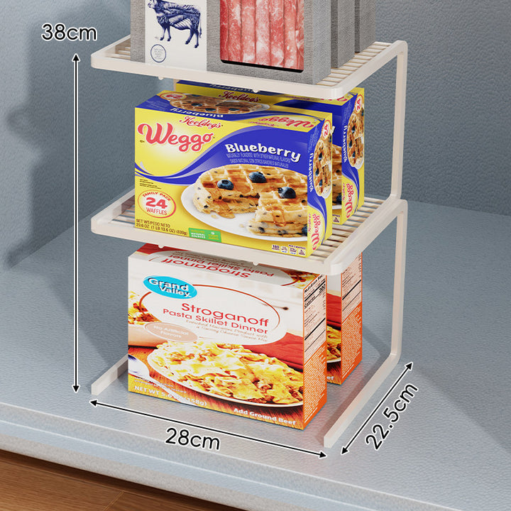Triple-Tier Slim Slotted Countertop Pantry Shelf Organizer