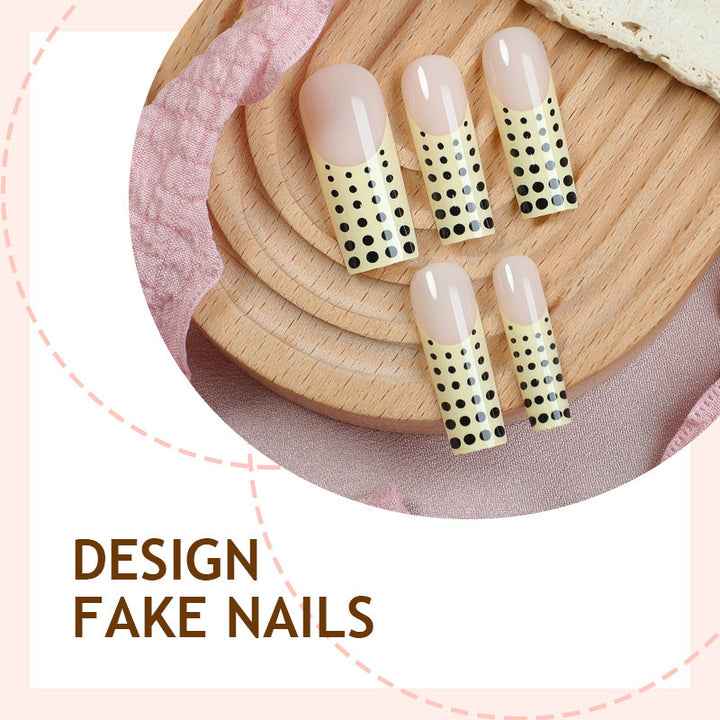 Artificial nail set with elegant dots and glitter accents Kalsten
