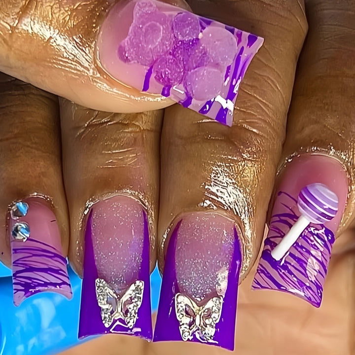 Creative Butterfly and Candy Inspired Nail Set Kalsten