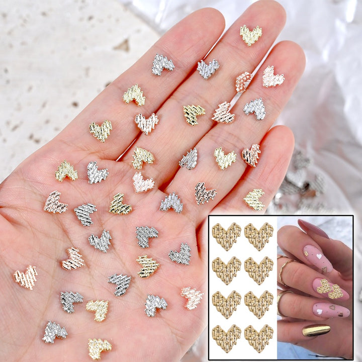 Heart-Shaped Nail Art Charms