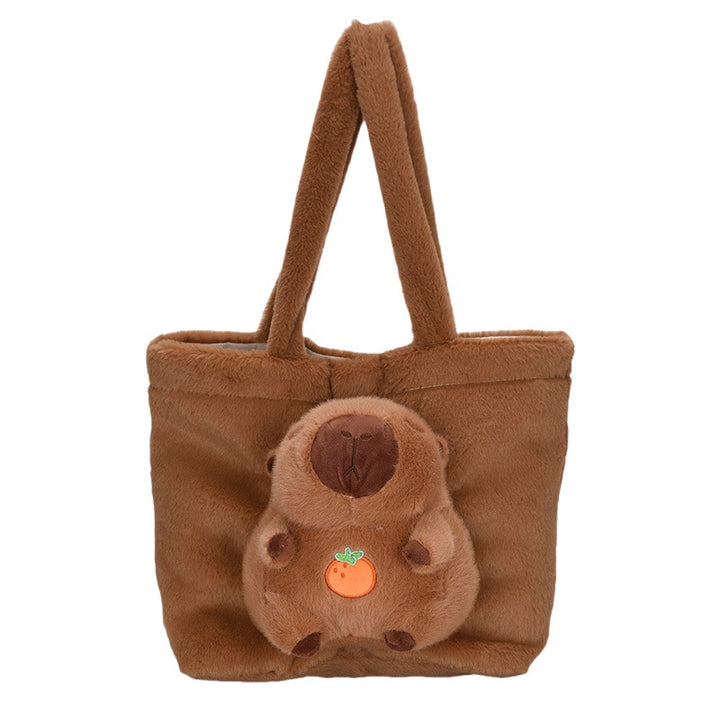 Plush Tote Bag with Large Interior Compartment and Cute Animal Design Kalsten
