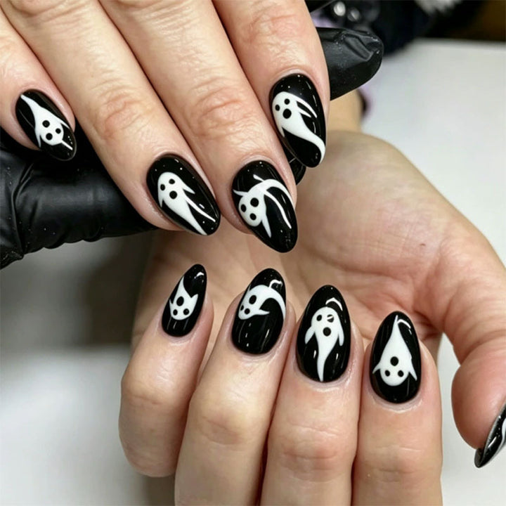 Ghost-Themed Nail Art